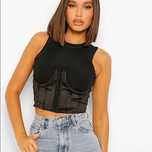 Mesh underbust corset top